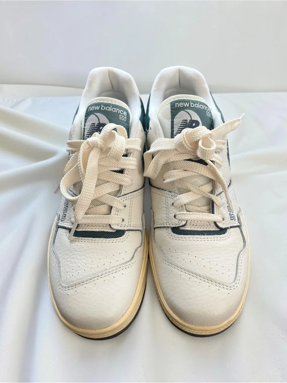 New Balance 550 Mini Logo Pack BB550PTB White Green Leather Sneakers Men’s 9.5